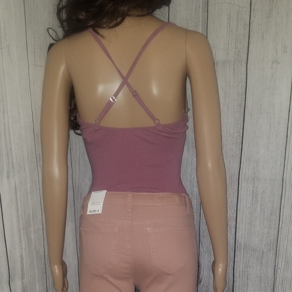 Mauve Criss Cross Body Suit - Picture 7 of 8